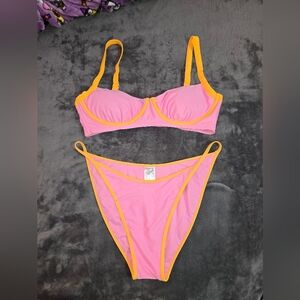 WILD FABLE (Size XL) Pink and Orange Bikini Set